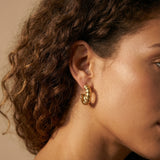 Chunky Bamboo Hoop Earrings