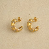 Chunky Crystal Striped Earrings