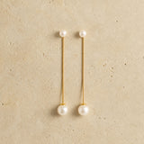 Classic Dual Pearl Drop Earrings