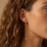 Crescent Star Chain Drop Earrings