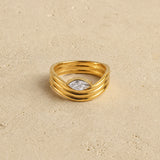 Crystal Wave Ring