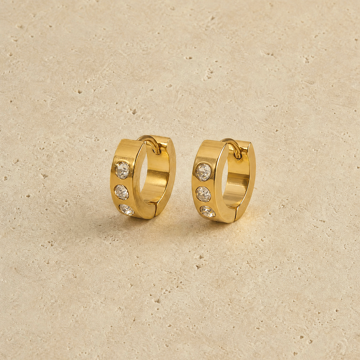Delicate Crystal Mini Hoop Earrings