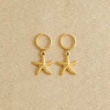 Delicate Starfish Hoop Earrings