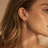Delicate Starfish Hoop Earrings