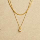 Dual Layer Pearl Drop Necklace