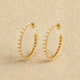 Elegant Pearl Studded Hoops