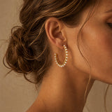 Elegant Pearl Studded Hoops