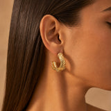 Floral Sculpted Hoop Earrings