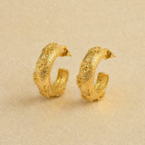 Floral Sculpted Hoop Earrings