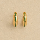 Green Crystal Hoop Earrings