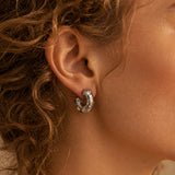 Irregular Crystal Hoop Earrings