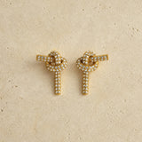 Knotted Crystal Stud Earrings