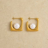 Modern Pearl Drop Earrings