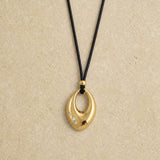 Oval Drop Rope Necklace