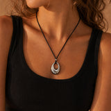 Oval Drop Rope Necklace