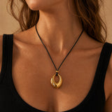 Oval Drop Rope Necklace