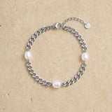 Pearl Curb Chain Bracelet