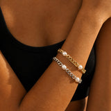 Pearl Curb Chain Bracelet