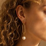 Pearl Link Drop Earrings