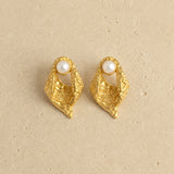 Sculpted Pearl Drop Earrings