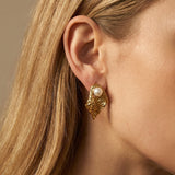 Sculpted Pearl Drop Earrings
