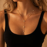 Solar Crystal Y Necklace