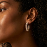 Sparkling Square Hoop Earrings