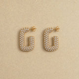 Sparkling Square Hoop Earrings