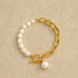 Split Pearl Toggle Bracelet