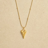Studded Heart Drop Necklace