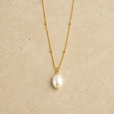 Studded Pearl Drop Necklace