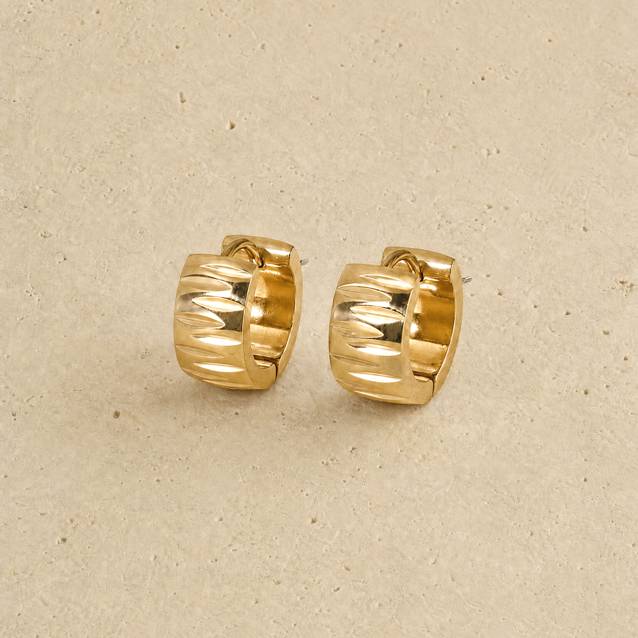 Textured Chunky Mini Hoop Earrings